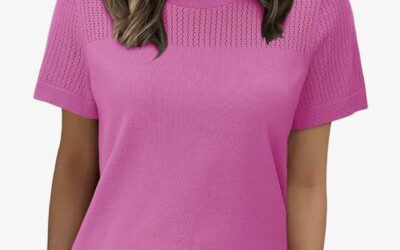 Short-Sleeved Knit Sweater – For just $8.99 {Sizes S-XXL}